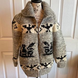 Vintage hand knit Cowichan sweater